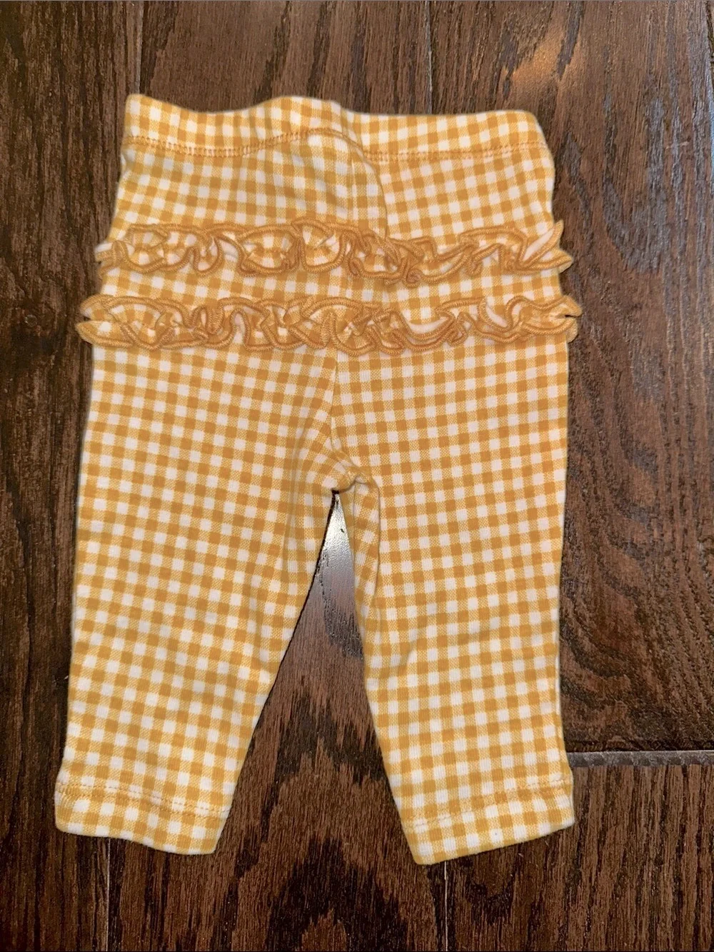 Carter's Yellow and White Gingham Baby leggings size 3 months